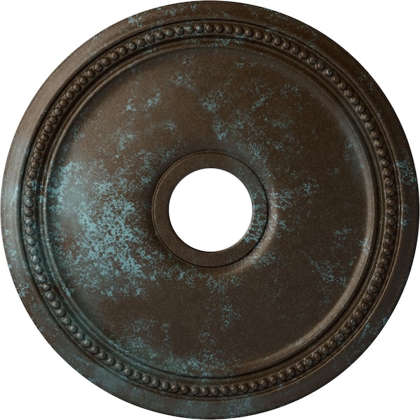 Ekena Millwork Diane Ceiling Medallion (Fits Canopies up to 5 3/8"), 18"OD x 3 5/8"ID x 1 1/8"P, Bronze Blue Patina CM18DIBBS - main